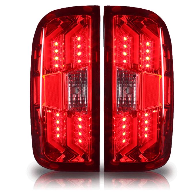 Winjet 2014-2018 Chevrolet Silverado 1500 2015-2019 Silverado 2500 3500 Tail Lights Chrome Red CTWJ-0383-CR