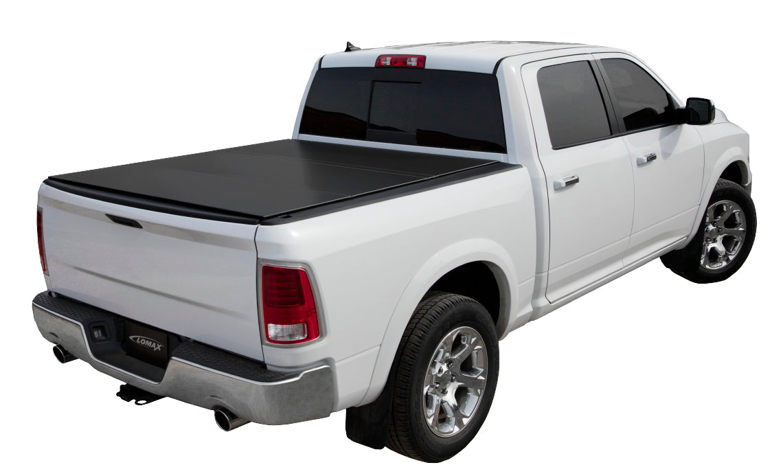 LOMAX 2009-2021 Dodge Ram 1500 2019-2024 Ram 1500 Classic Short Bed 5' 7" Box Without RamBox Cargo Management System Black Matte Hard Tri-Fold Tonneau Cover B1040019