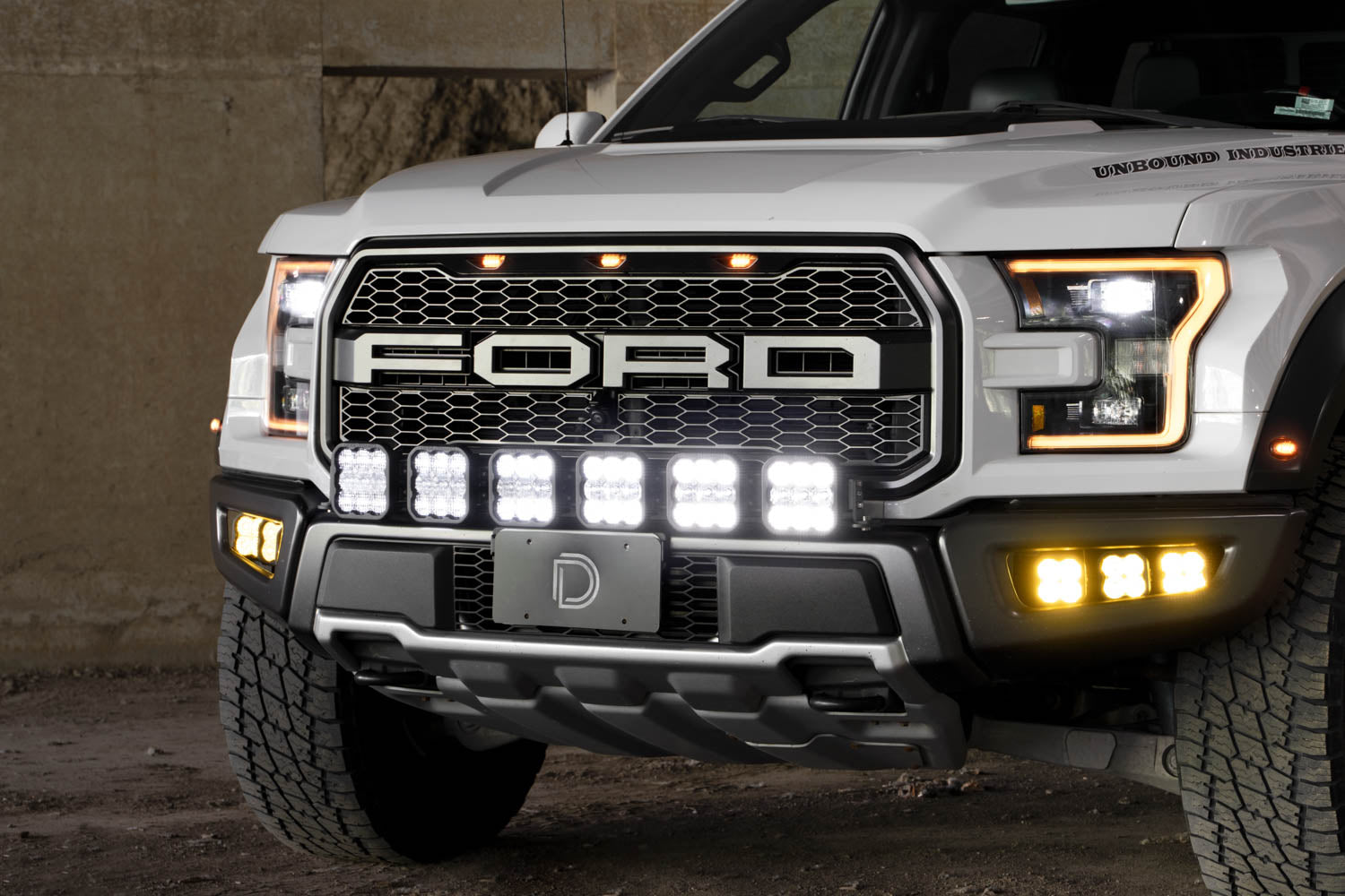 Diode Dynamics 2017-2020 Ford Raptor SS5 Grille CrossLink Lightbar Kit Sport Yellow Combo DD7336