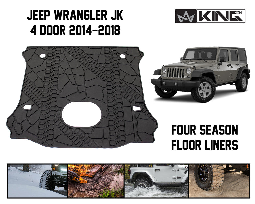 OVS 2015-2018 Jeep Wrangler JK Unlimited 4 Door King 4WD Premium Four-Season Cargo Liner With Sub Woofer Cut Out 28020501
