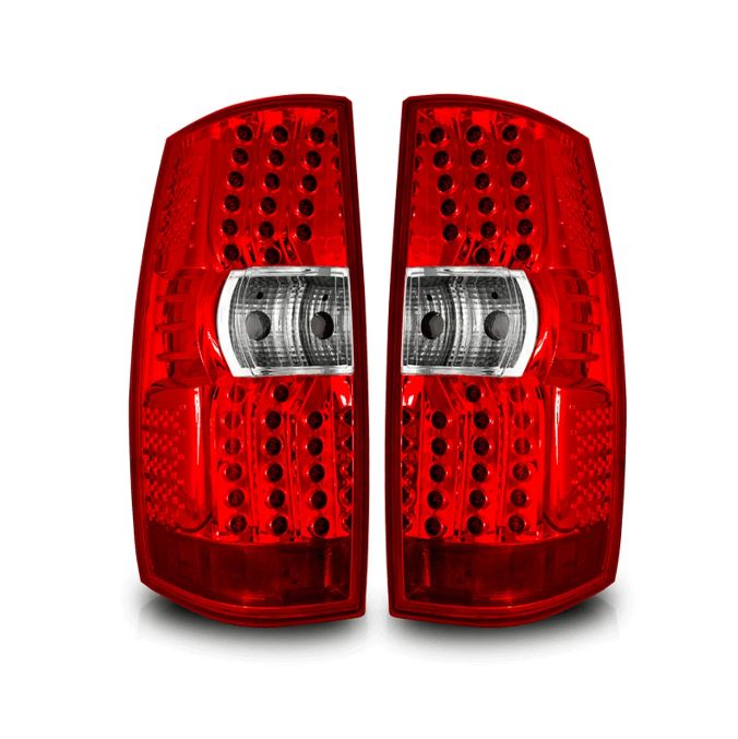 Winjet 2007-2013 GMC Yukon LED Tail Lights Chrome Red CTWJ-0350-CR