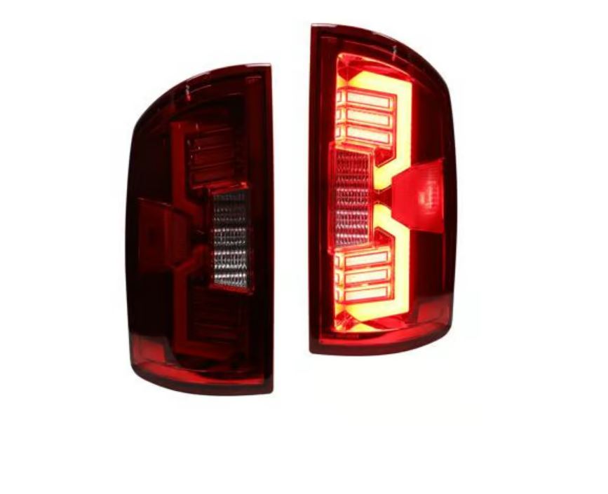 Winjet 2002-2006 Dodge Ram 1500 2003-2006 Ram 2500 3500 Chrome Red Tail Light Set LED Lights CTWJ-0707-CR-SQ