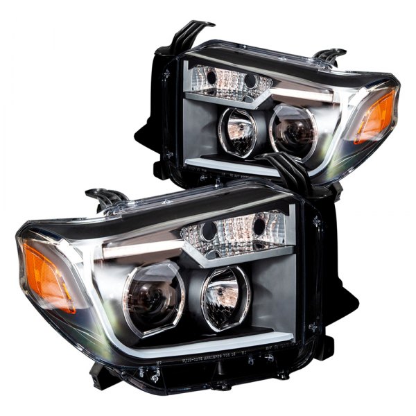 Winjet 2014-2021 Toyota Tundra Black LED DRL Bar Projector Headlights CHWJ-0376-B-NAL