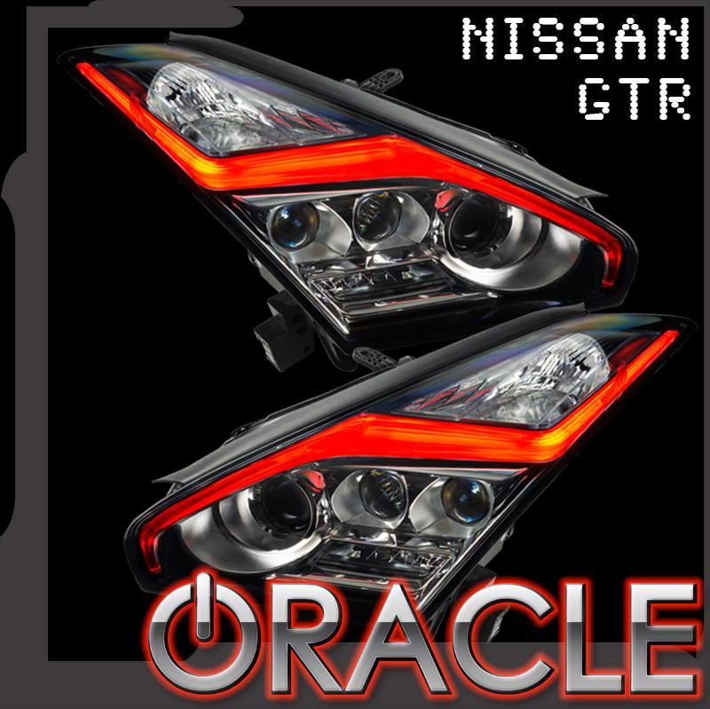 Oracle Lighting 2015-2023 Nissan GT-R Colorshift Lightning Bolt Rgb+w Headlight Drl Upgrade Kit 1283-333