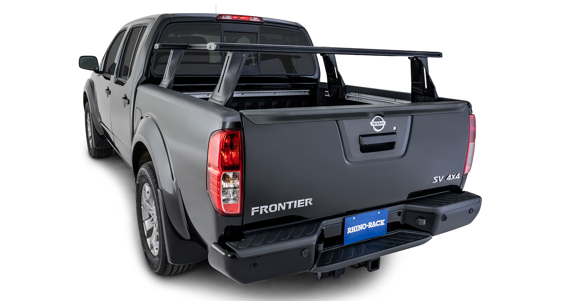 Rhino Rack 2005-2021 Nissan Frontier D40 Crew Cab Short 4.5' Bed With Utili-tracks Installed 4dr Pick Up Reconn-deck 2 Bar Truck Bed System With 2 Ns Bars JC-01288