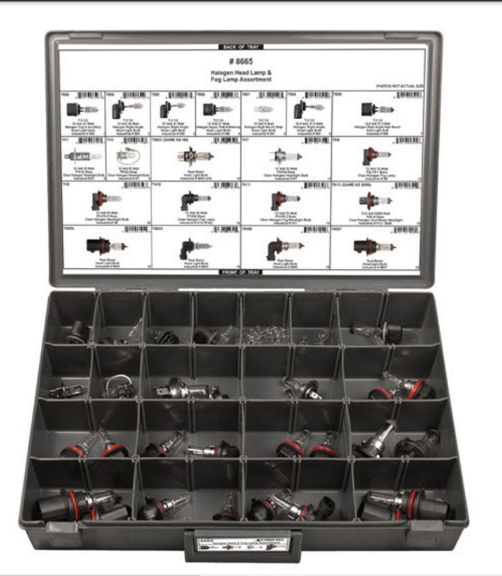 DISCO Adjustable Gray Plastic Tray Halogen Headlight Assortment 8665