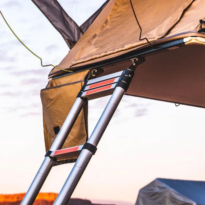 Tuff Stuff 97 In Roof Top Tent Telescoping Extension Ladder Silver TS-LDR-TELE-2.6M