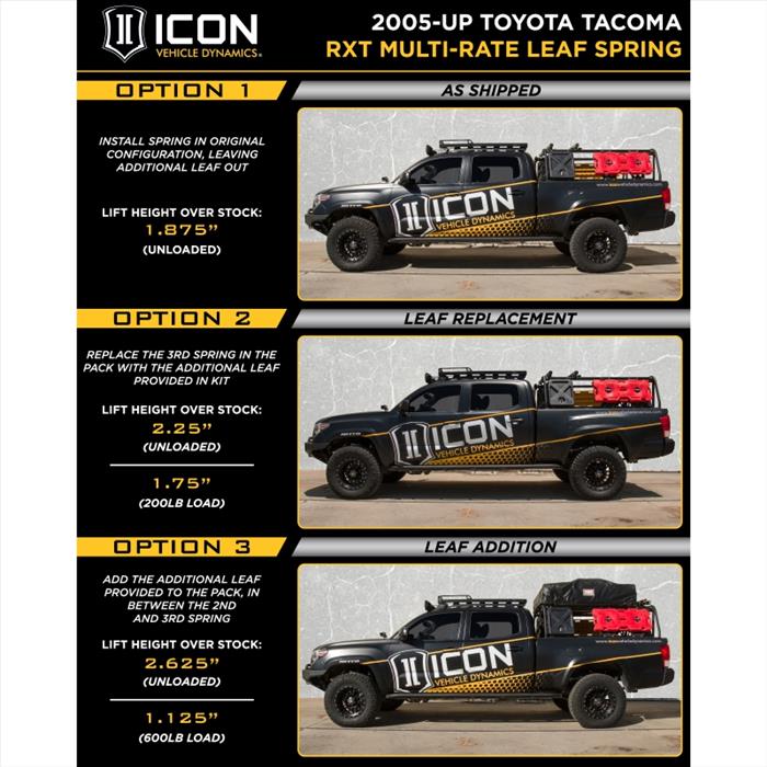 ICON Vehicle Dynamics 2005-2022 Toyota Tacoma 0-3.5" 0-2.75" Stage 9 Suspension System With Tubular UCA K53009T