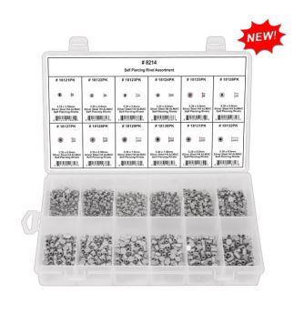 DISCO Shipped in 12 Hole Plastic Tray Self Piercing Rivet Assortment 8214