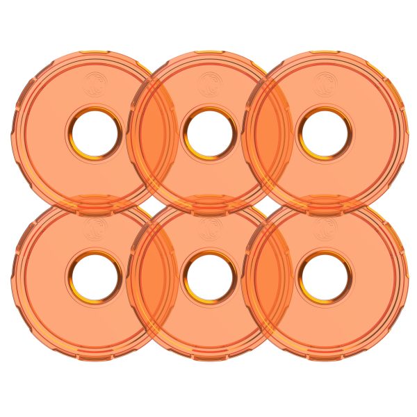 KC HiLite Cyclone V2 LED Replacement Lens Amber 6 PacK 4412