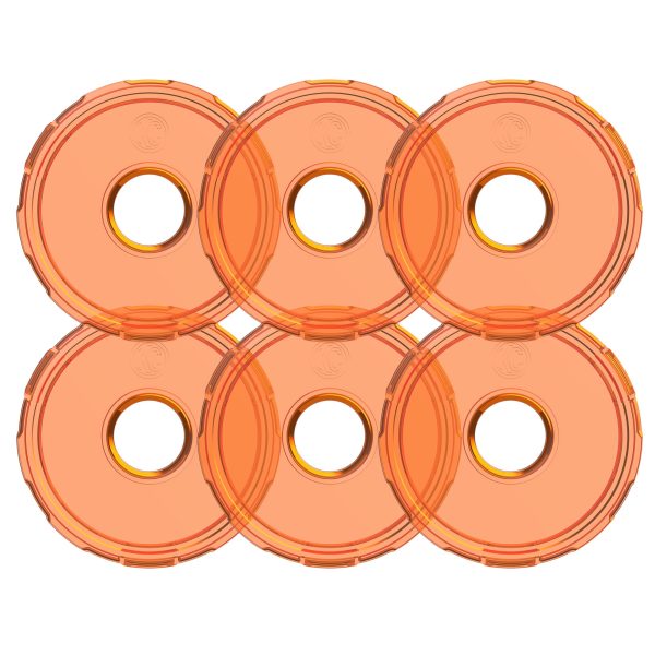 KC HiLite Cyclone V2 LED Replacement Lens Amber 6 PacK 4412