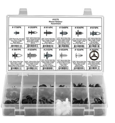 DISCO Nissan Shipped in 12 Hole Plastic Tray Retainer Assortment 8175