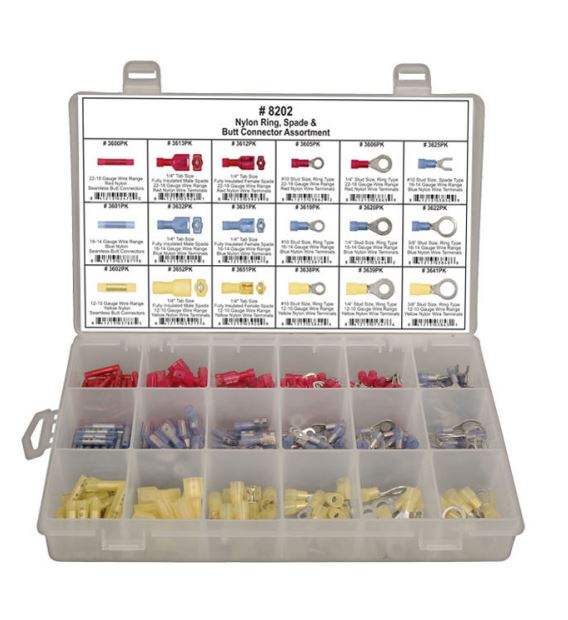 DISCO Shipped in 18 Hole Plast Tray Wire Terminal Assortment 8202