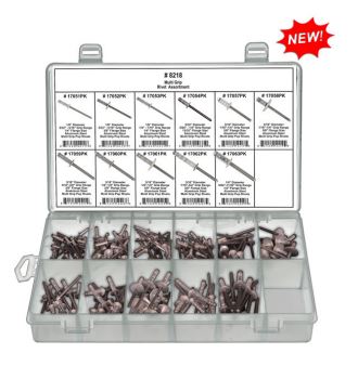 DISCO Shipped in 12 Hole Plastic Tray Multi Grip Rivet Assortment 8218