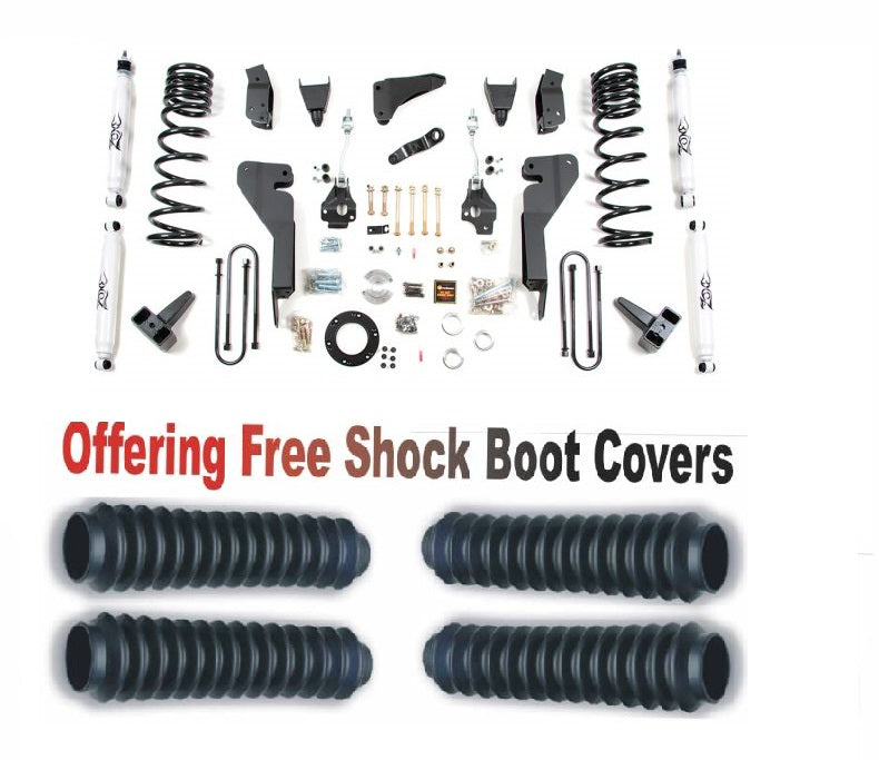 Zone OffRoad 2008 Dodge Ram 2500 8in Suspension System With Free Shock Boot Covers ZOND31N 4in Axle-Dsl