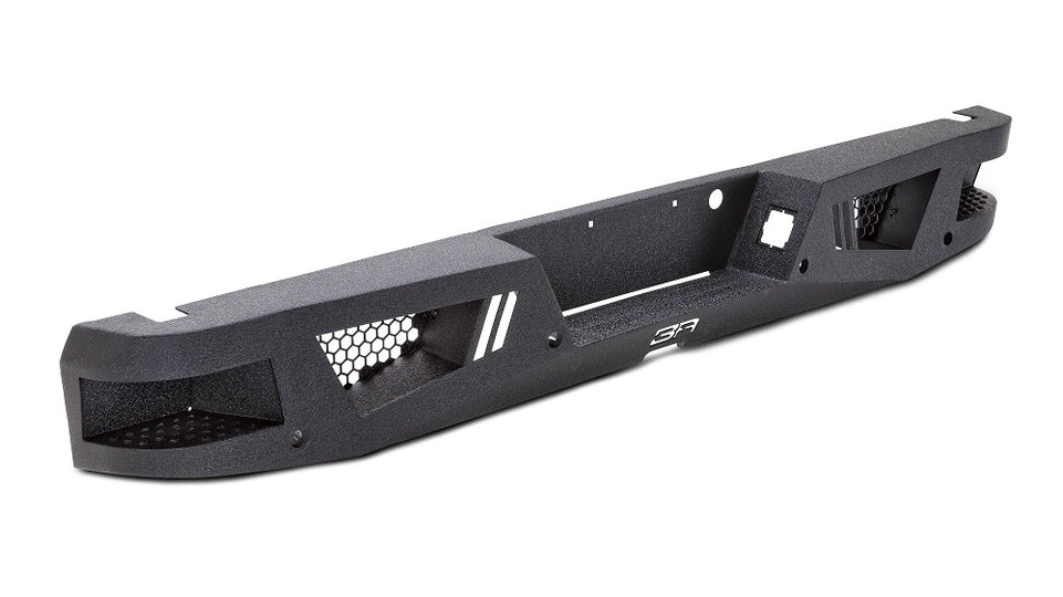 Primed Rear Step Bumper Assembly For 2015-2020 Ford F-150 – With Park & Tow Cutouts