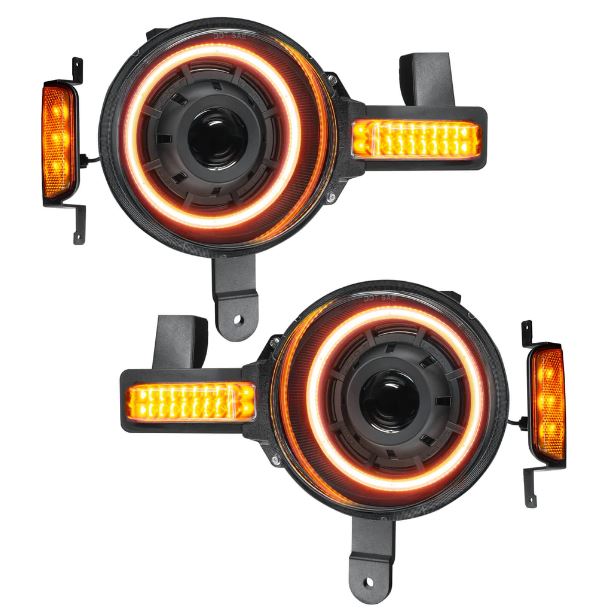 Oracle Lighting 2021-2024 Ford Bronco Oculus BI-LED Projector Headlights Amber 5886-005