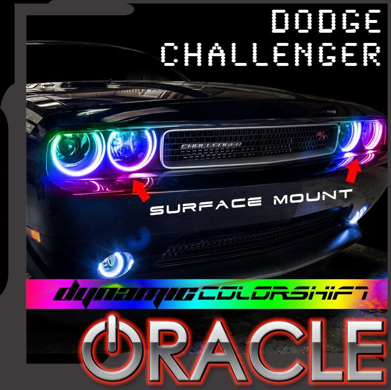 Oracle Lighting 2008-2014 Dodge Challenger Colorshift Headlight Halo Kit Surface Mount 1292-332