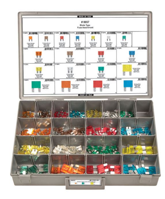 DISCO Adjustable Gray Plastic Tray Blade Type Fuse Assortment 8657