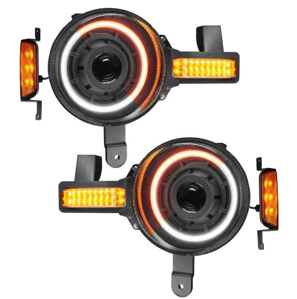 Oracle Lighting 2021-2024 Ford Bronco Oculus BI-LED Projector Headlights Amber/White Switchback 5886-023