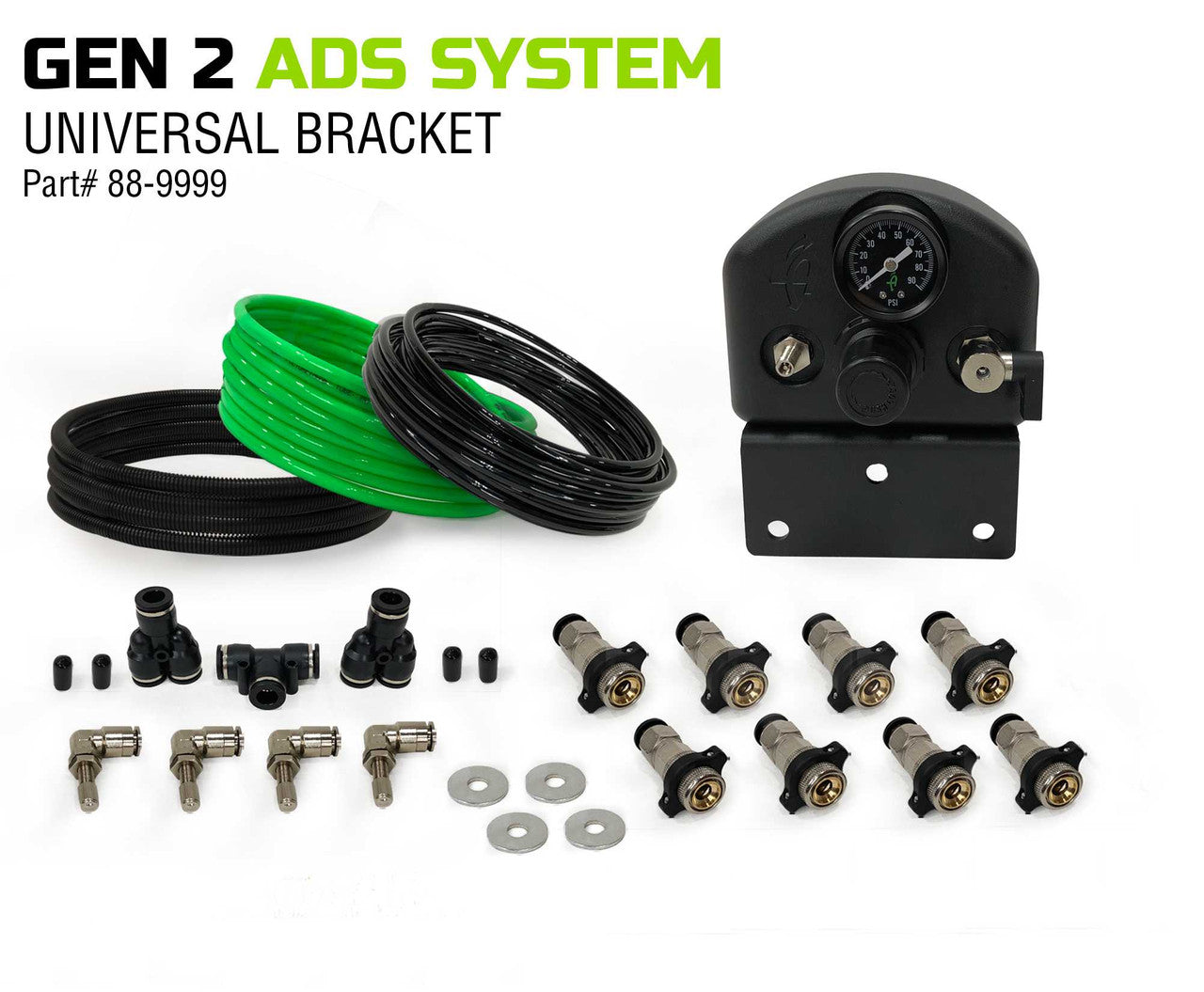 OVS 4 Tire Inflation System Universal With Box Fittings Hoses & Storage Bag Black 88-9999