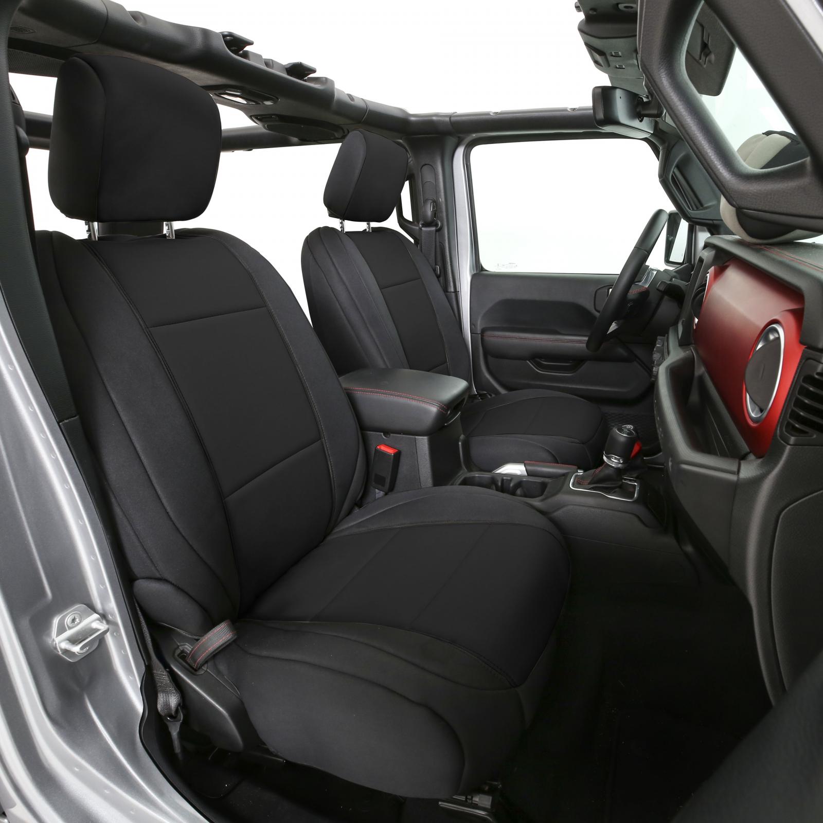 Smittybilt 2018-2023 Jeep Wrangler JL 4 Door Neoprene Front and Rear Seat Cover Set Black 472101