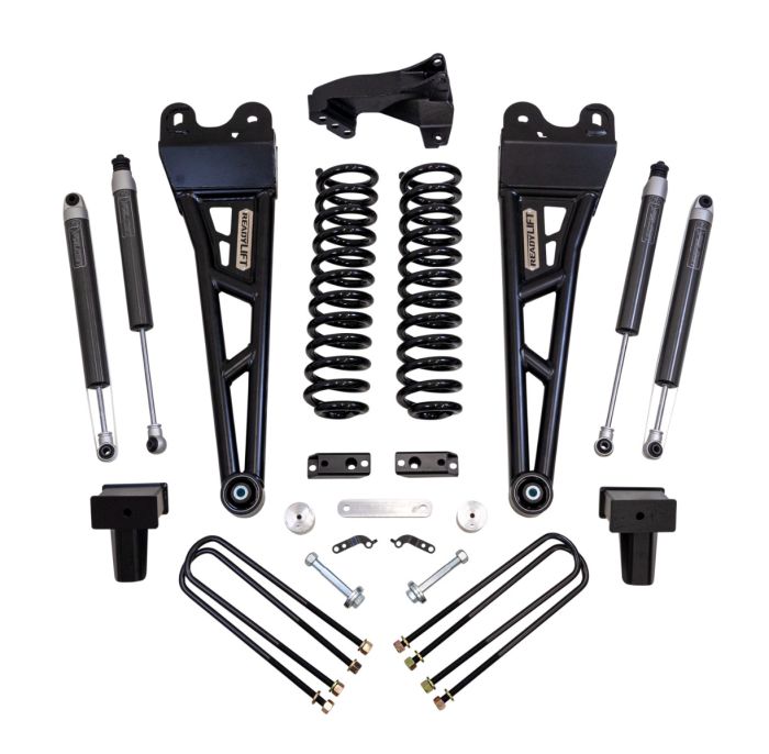 ReadyLIFT 2017-2022 Ford F250 F350 Super Duty Diesel 4WD 4" Coil Spring Lift Kit With Falcon Shocks And Radius Arms 49-27421