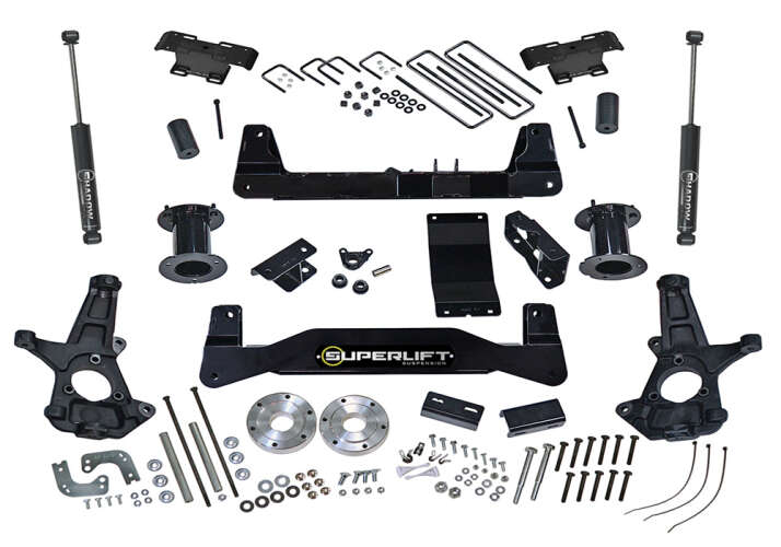 SUPERLIFT 2014-2018 Chevrolet Silverado GMC Sierra 1500 2019 Silverado 1500 Legacy Sierra 1500 Limited 4WD 6.5" Aluminum or Stamp Steel A-Arms Suspension Lift Kit With SL Shocks K161