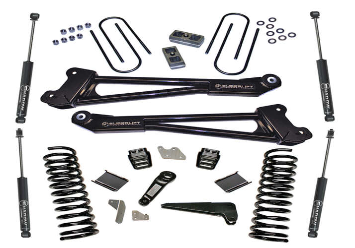 SUPERLIFT 2013-2018 Dodge Ram 3500 4WD 4" Radius Arms Brackets Suspension Lift Kit With SL Shocks K144