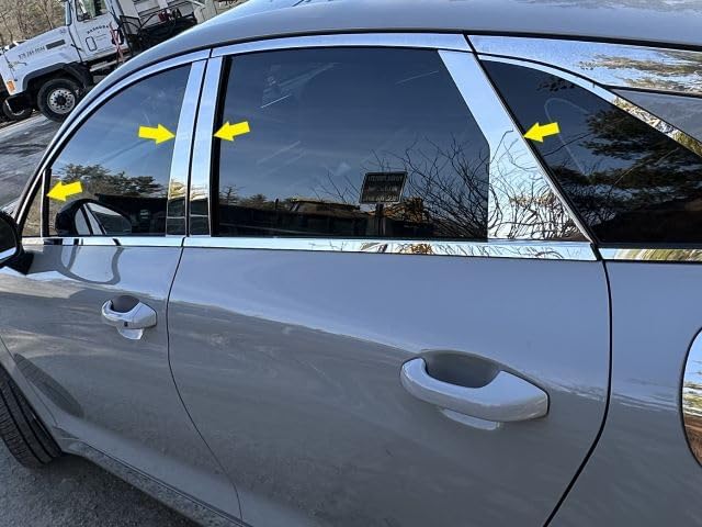 QAA 2021-2024 Kia K5 4 Door Sedan Stainless Steel Pillar Trim 8Pc PP71807