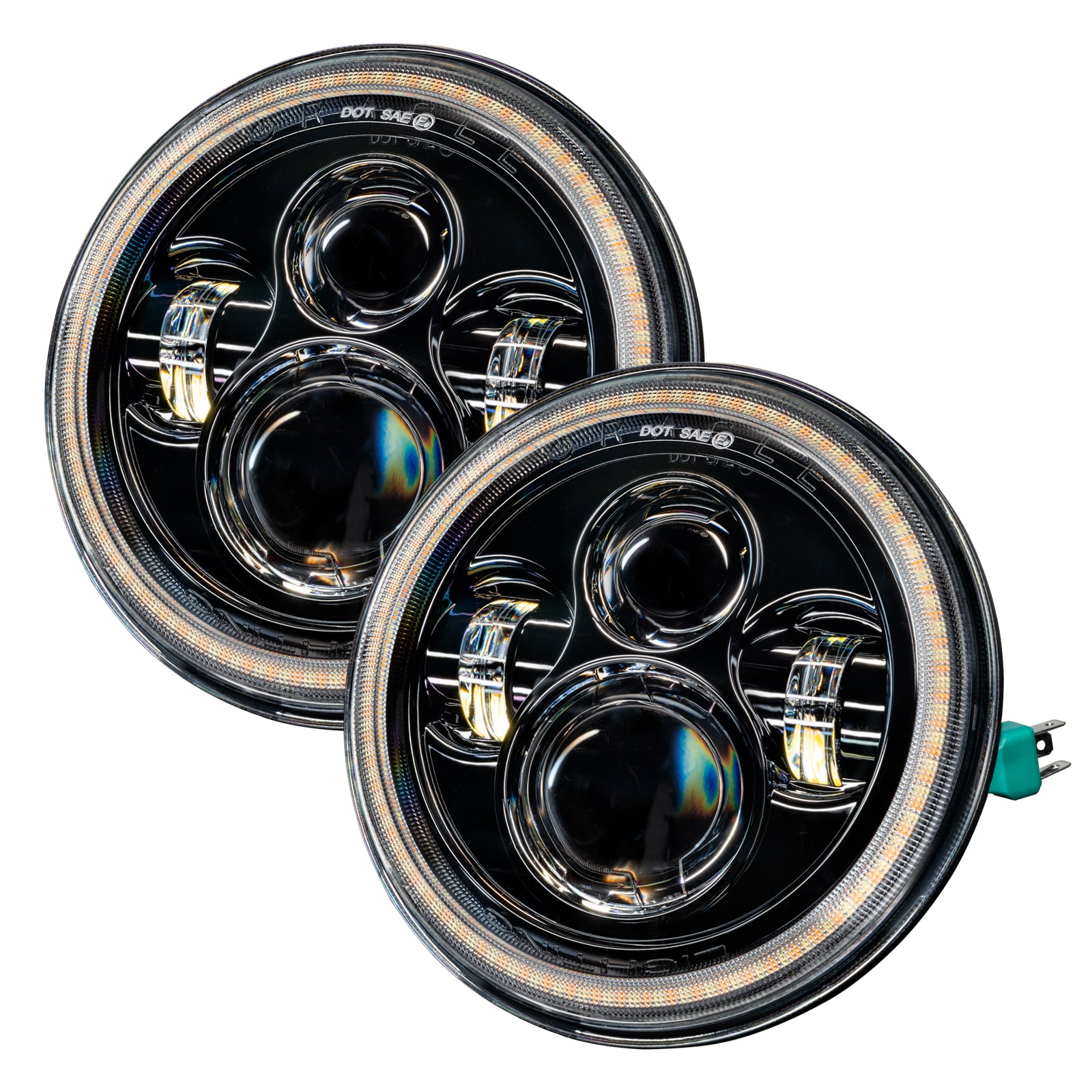 Oracle Lighting 2007-2018 Jeep Wrangler JK Switchback LED Halo Headlights Drl And Turn Signal 5769-123