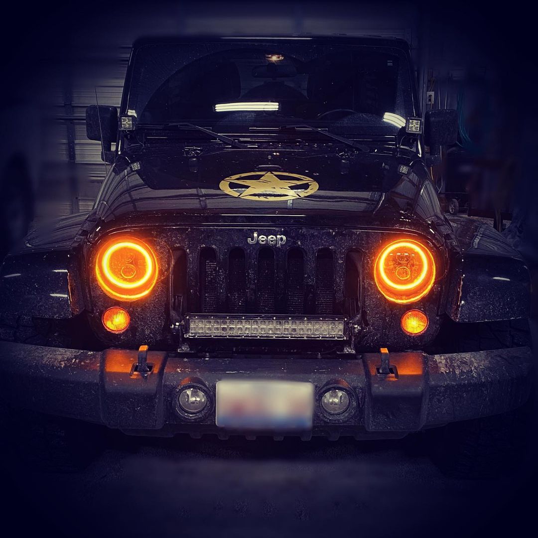 Oracle Lighting 2007-2018 Jeep Wrangler JK Switchback LED Halo Headlights Drl And Turn Signal 5769-123