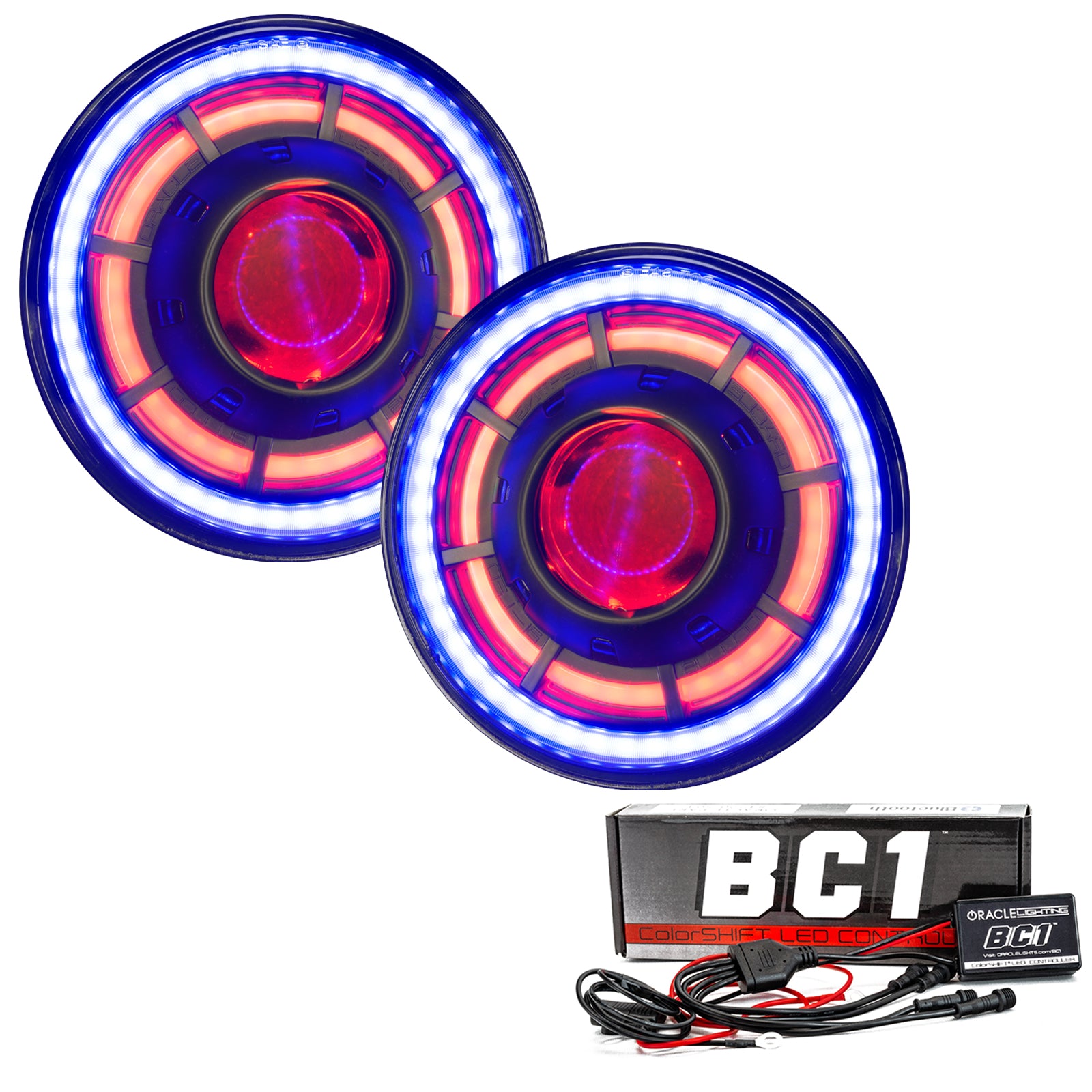 Oracle Lighting 2007-2018 Jeep Wrangler JK Oculus 7" ColorSHIFT Bi LED Projector Headlights 5876-335
