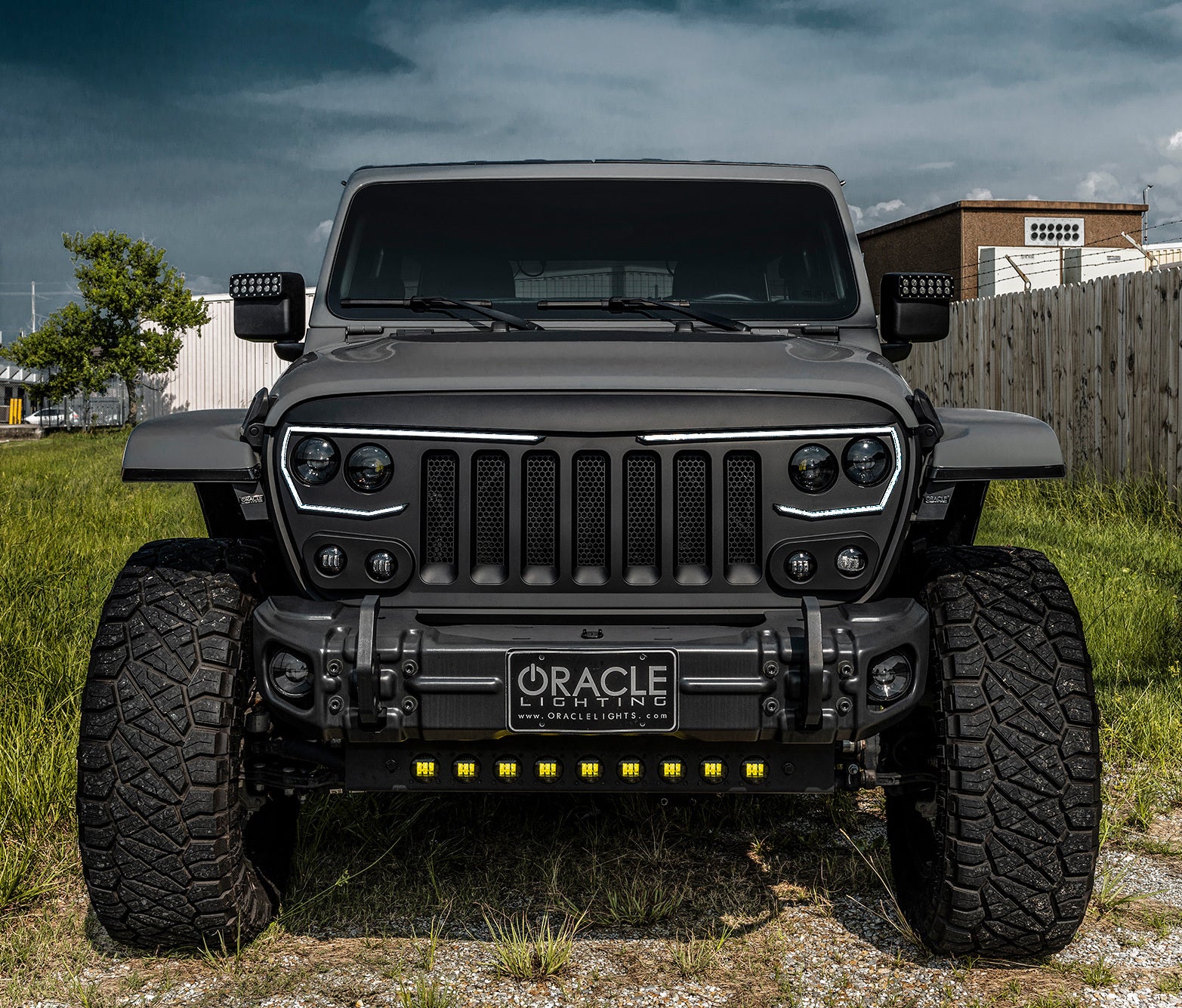 Oracle Lighting 2018-2022 Jeep Wrangler JL 2020-2022 Gladiator JT Skid Plate with Integrated LED Emitters Yellow Lens 5883-006