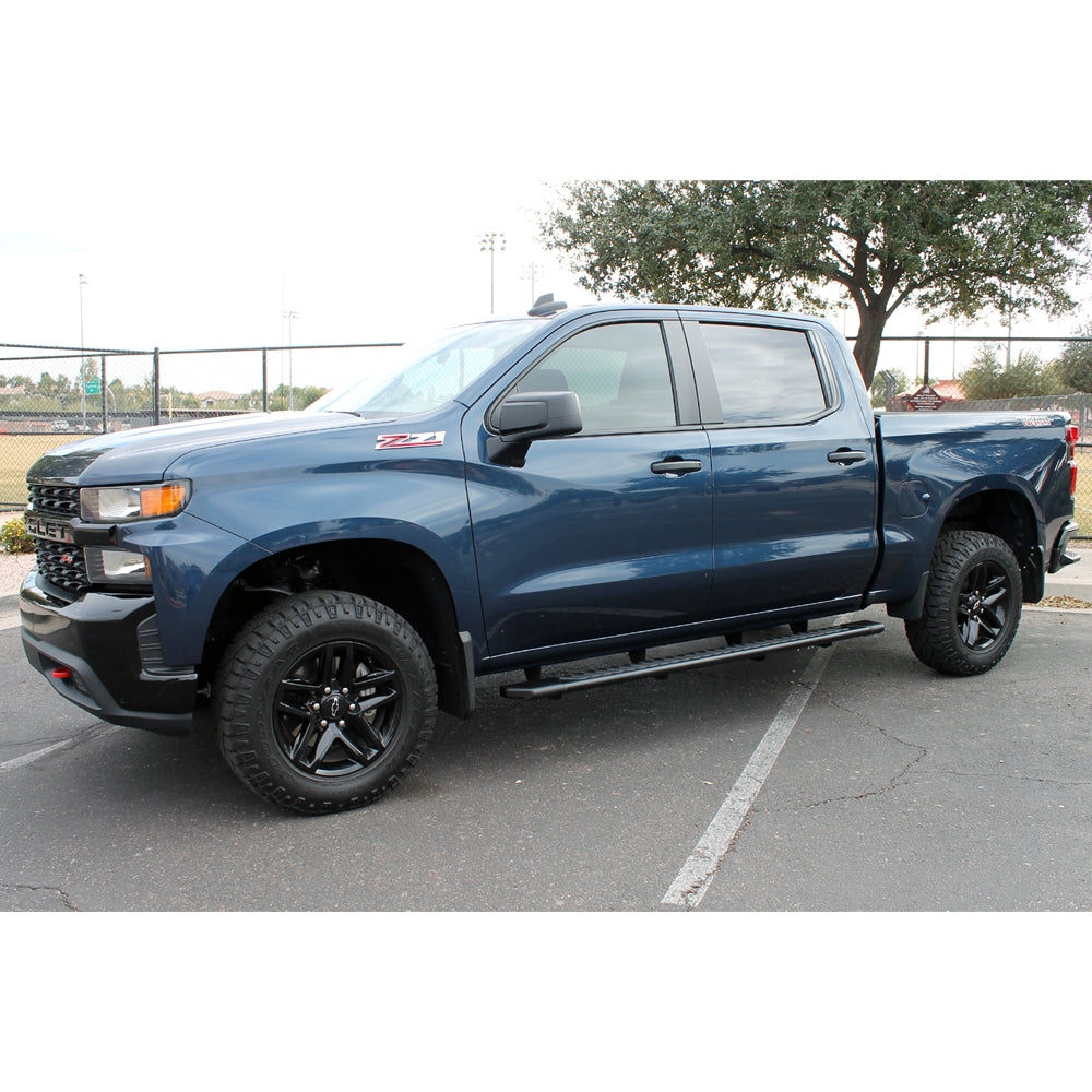 Raptor Series 1999-2016 Ford F-250 F-350 Super Duty 5in OEM Style Full Tread Slide Track Running Boards Black Textured Aluminum 2203-0344BT