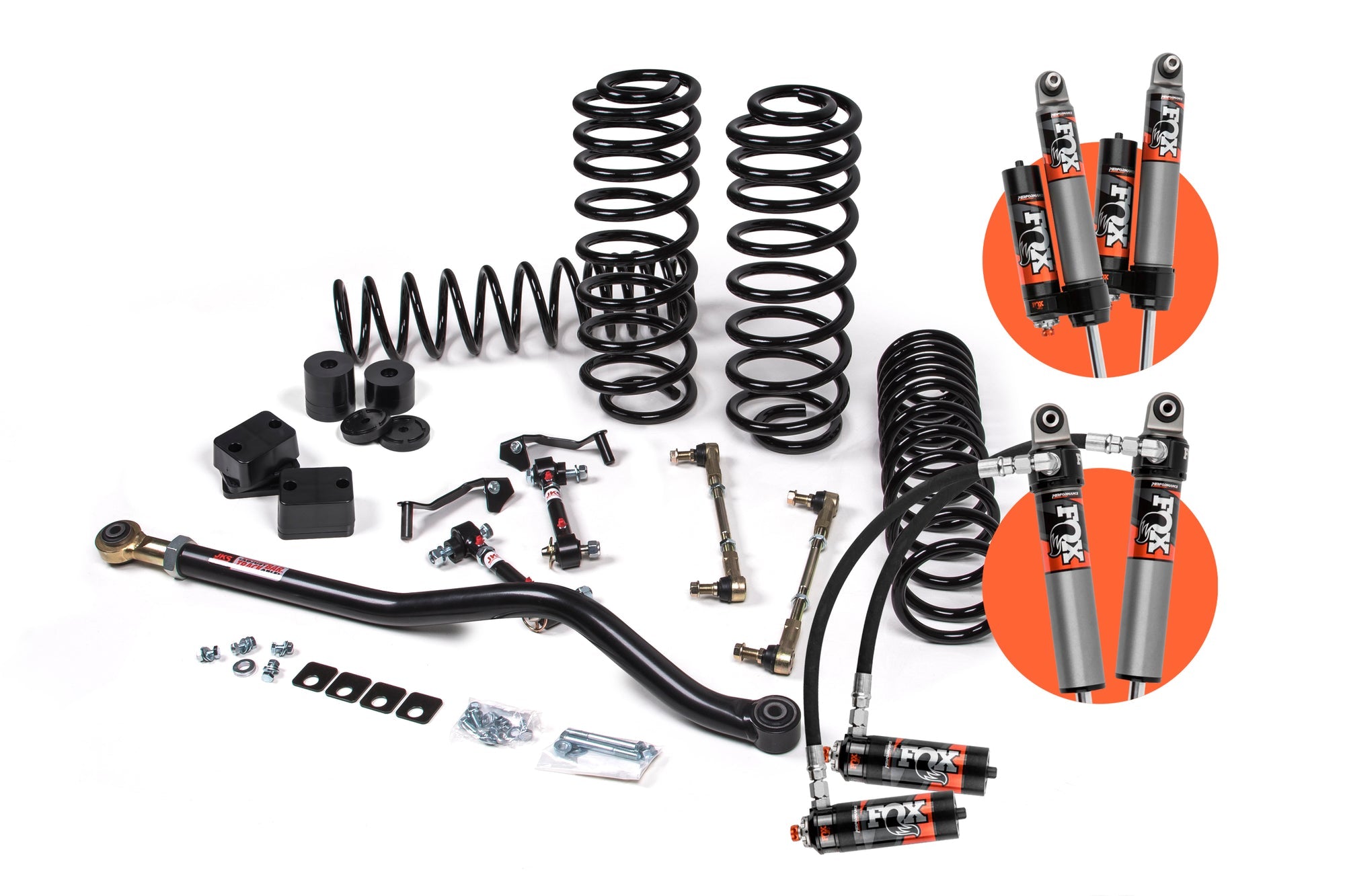 JKS 2018-2022 Jeep Wrangler JL 2dr J-Venture 3" Lift Kit With Fox 2.5 Elite Series Shocks Standard Rate Coils JSPEC132PES