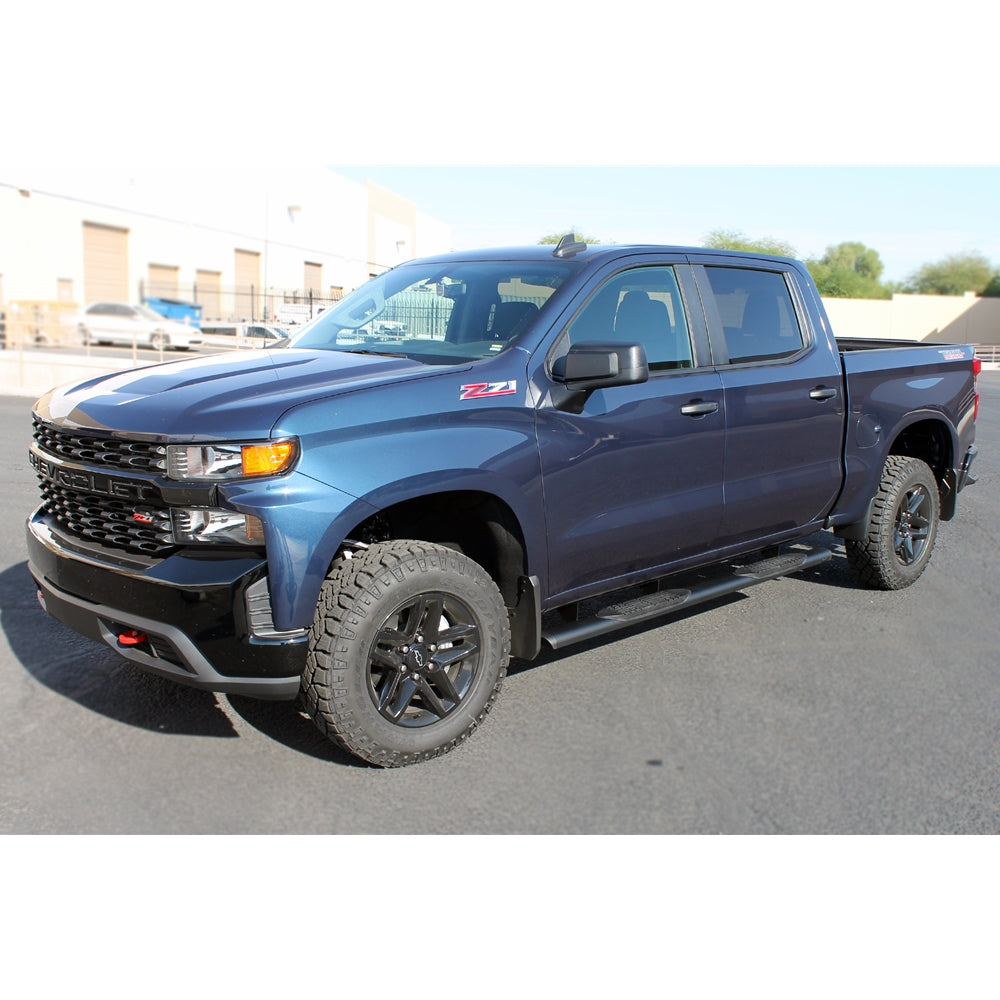 Raptor Series 2021-2023 Ford Bronco 5in Oval Style Slide Track Running Boards Black Textured Aluminum 2003-0388BT