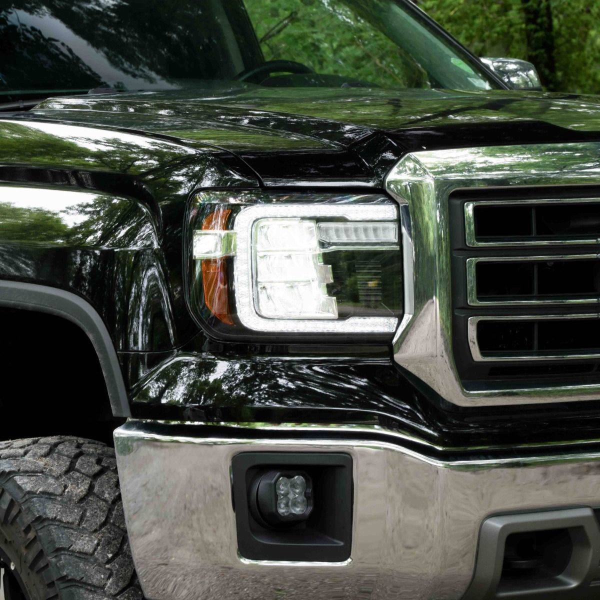 FORM Lighting 2014-2018 GMC Sierra 1500 2015-2019 Sierra 2500HD 3500HD Led Reflector Headlights FL0011