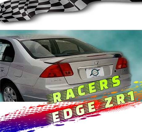 RacersEdgeZR1 2001-2005 Honda Civic 4dr OE Style ABS Spoilers RE27L-6