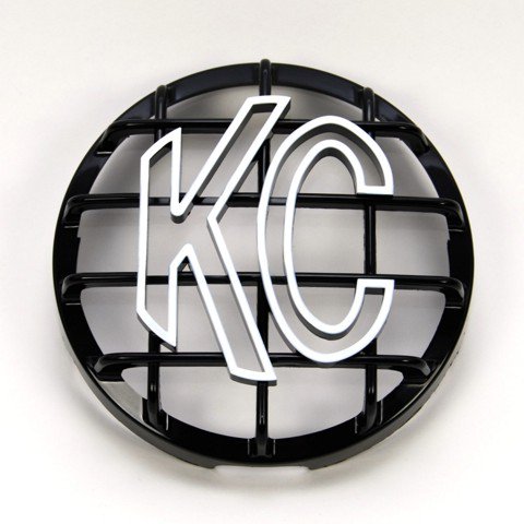 KC HiLites 6" Stone Guard KC Logo ABS Plastic Black & White 7210