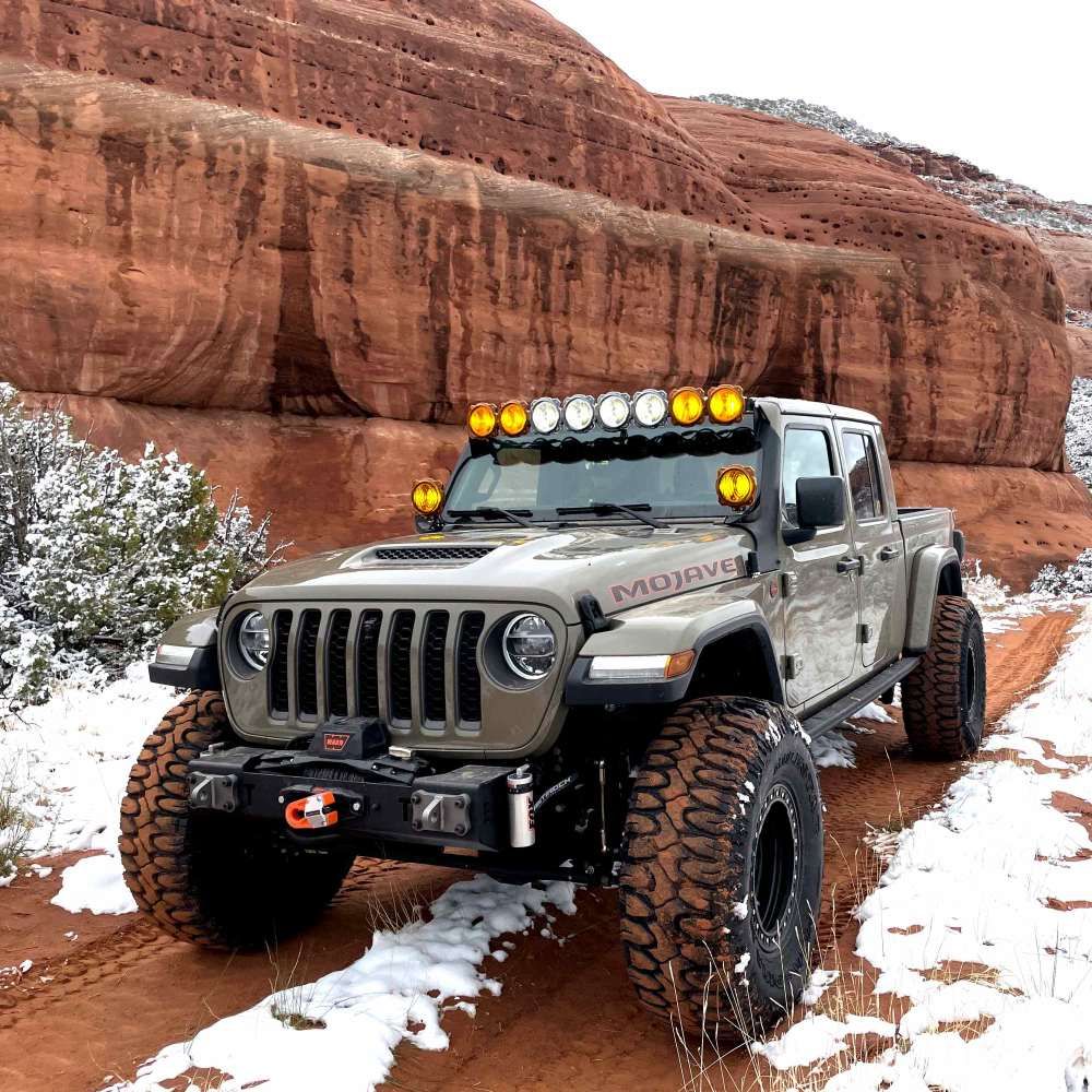 KC HiLites 2021-2024 Jeep Wrangler 392 Gladiator Mojave Bracket Set 50" Light Bar Overhead Mount Pair 7328