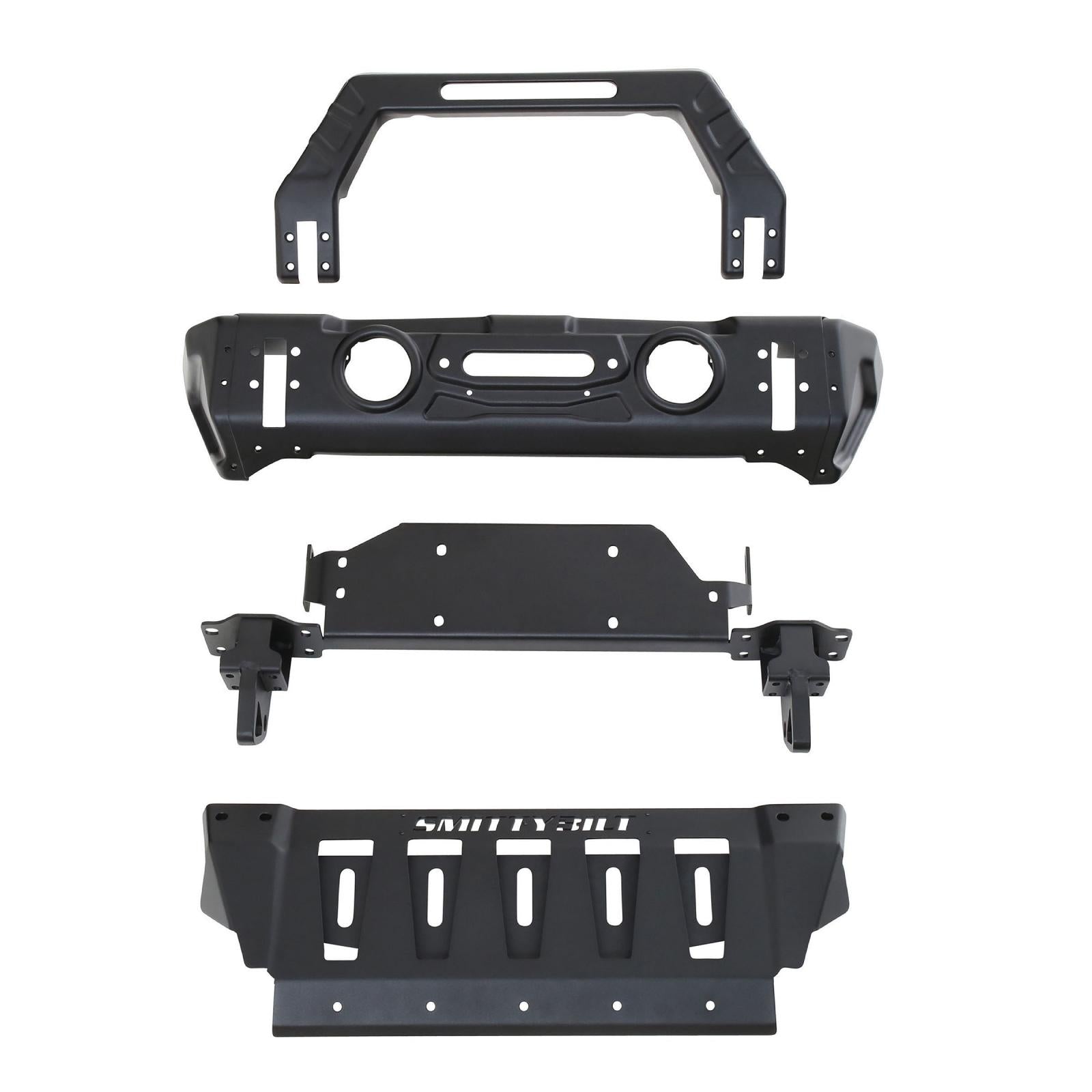 Smittybilt 2007-2023 Jeep Wrangler JL JK Stryker Front Bumper Winch D-Ring Mounts Black 76730