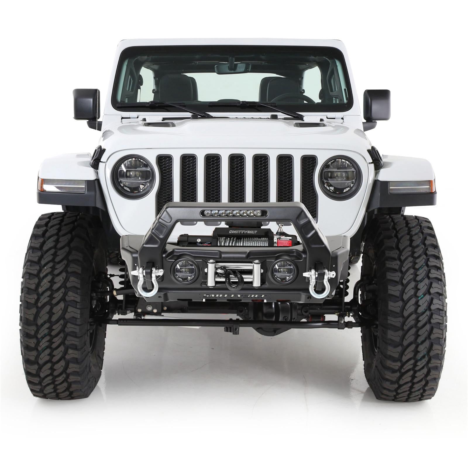 Smittybilt 2007-2023 Jeep Wrangler JL JK Stryker Front Bumper Winch D-Ring Mounts Black 76730