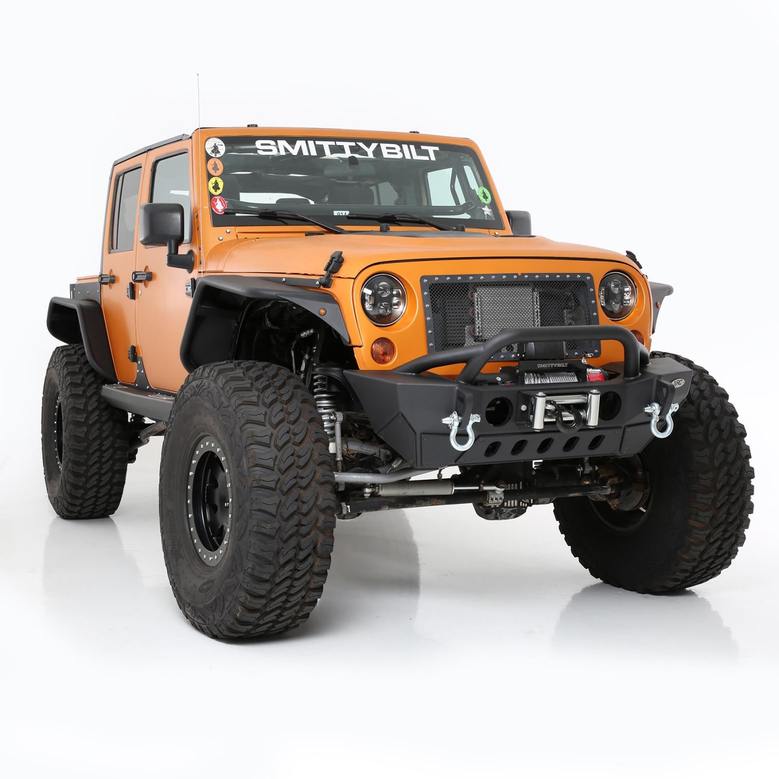Smittybilt 2007-2018 Jeep Wrangler JK 2 & 4 Door XRC Front Bumper With Stinger Winch Plate D-Rings Powdercoat Light Texture Black 76807LT