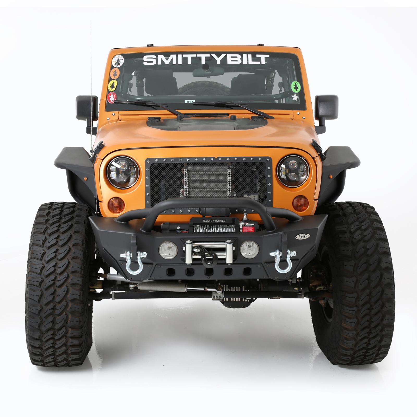 Smittybilt 2007-2018 Jeep Wrangler JK 2 & 4 Door XRC Front Bumper With Stinger Winch Plate D-Rings Powdercoat Light Texture Black 76807LT