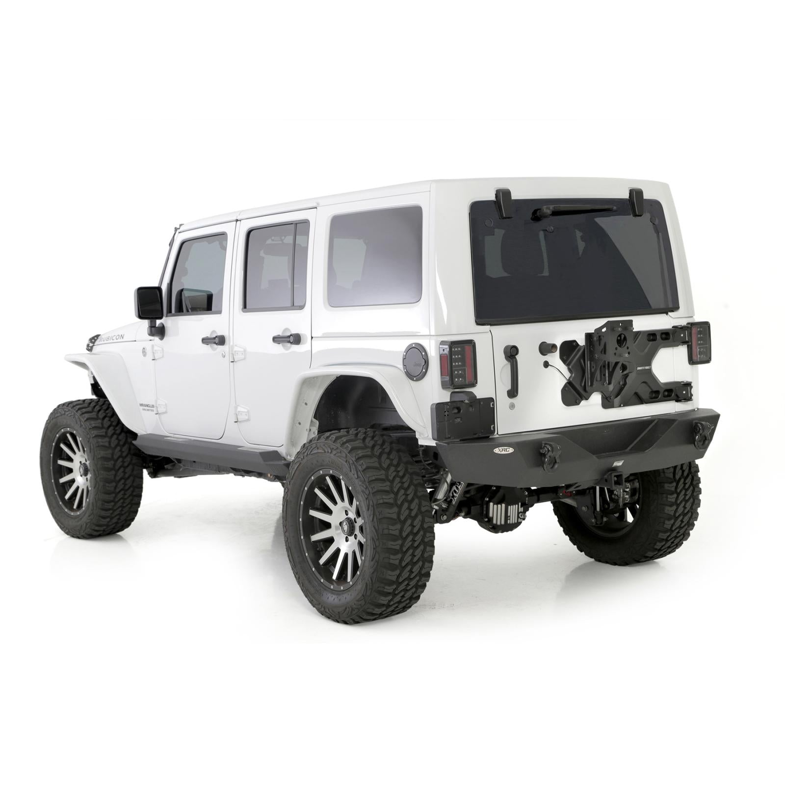 Smittybilt 2007-2018 Jeep Wrangler JK JKU XRC Rear Bumper With 2 Inch Powdercoat Hitch Receiver Black 76855