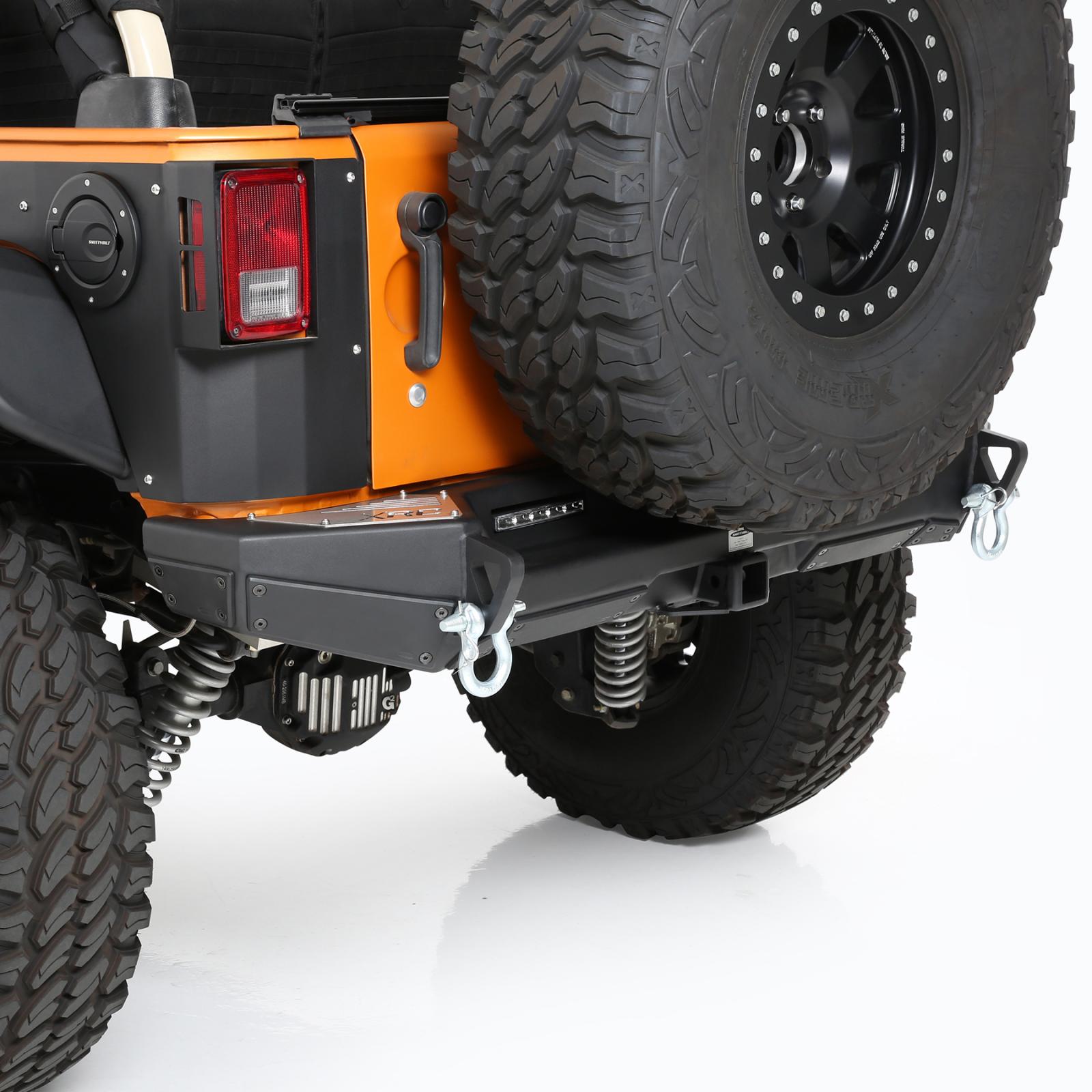 Smittybilt 2007-2018 Jeep Wrangler JK JK Unlimited XRC Gen2 Rear Bumper Receiver Hitch D-Ring Mount Black 76858LT
