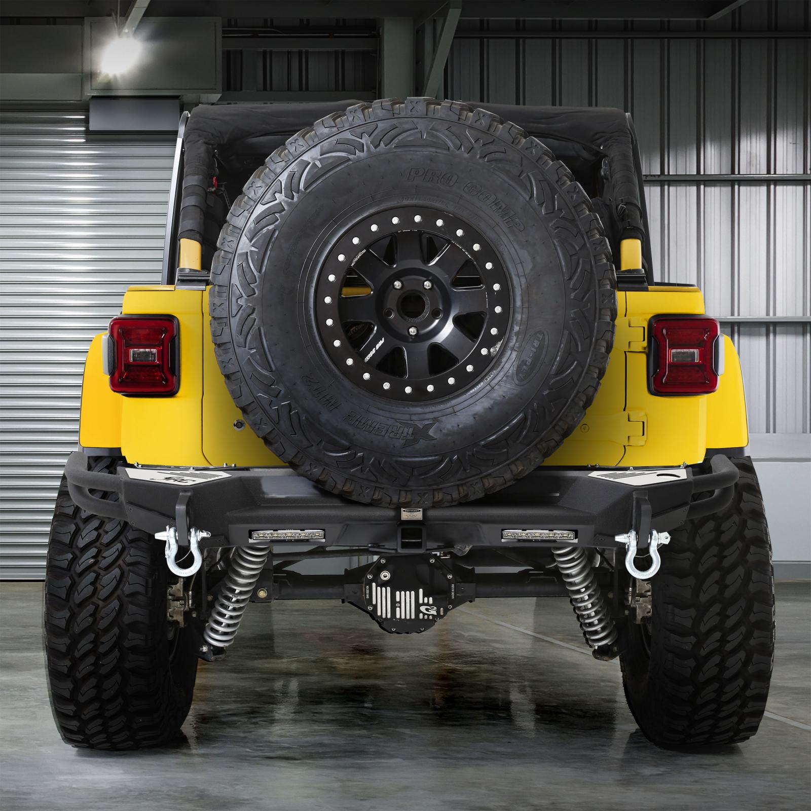 Smittybilt 2018-2023 Jeep Wrangler JL SRC Rear Bumper Gen2 Reciever Hitch D-Ring Mount Black 77714