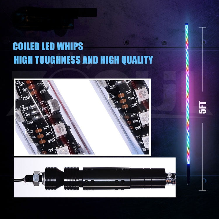 Race Sport 3-Foot Long ColorADAPT Chasing  RGB LED Multi-Color Whip with Remote Control and over 150+ Patterns RS8193FT