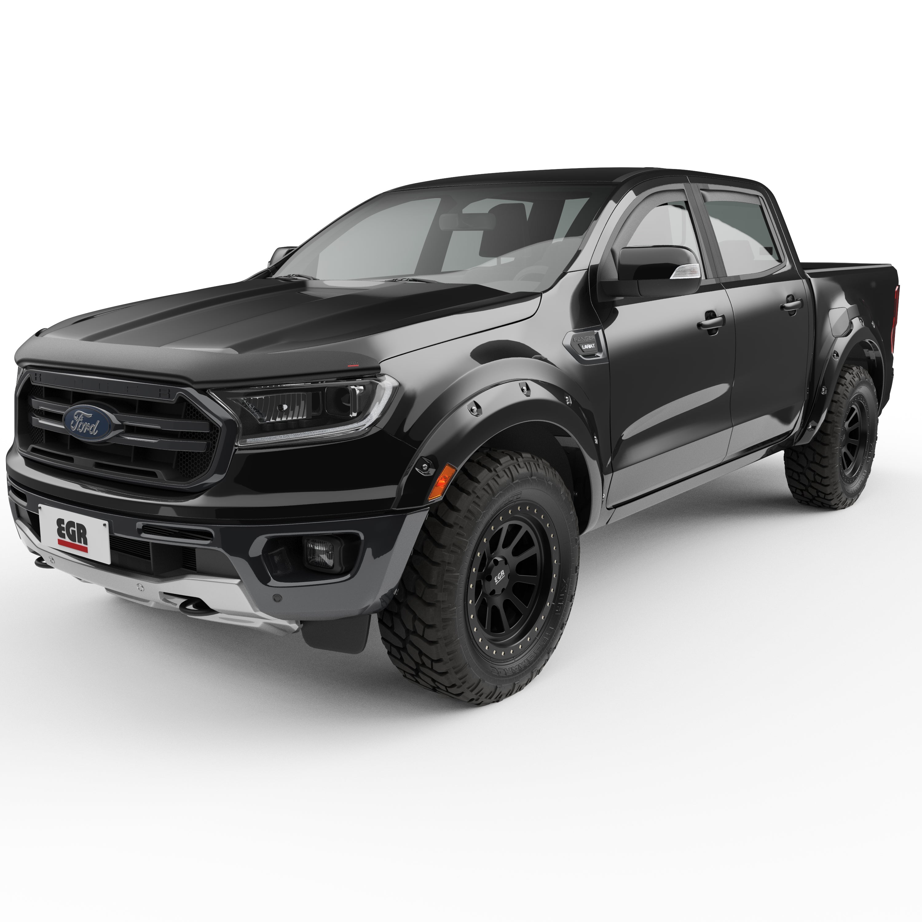 EGR 2019-2022 Ford Ranger Extended Crew Cab Pickup Painted To Code Shadow Black Set Of 4 Traditional Bolt-On Look Fender Flares 793554-G1